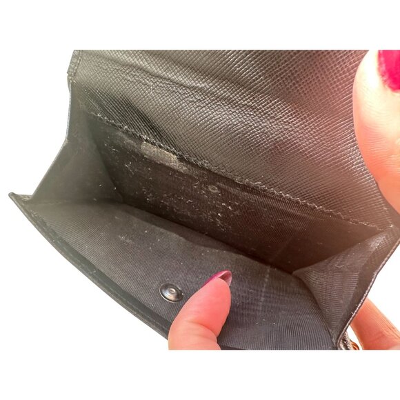 PRADA Womens Black Saffiano Leather Snap Wallet - Picture 12 of 12